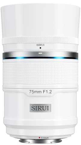 SIRUI Sniper 75mm F1.2 Grand Angle Autofocus APS-C Objectif pour X-T4, X-T5, X-H1, X-H2/H2S, X-T3, X-T30, X-S10 (Monture X, Blanc)