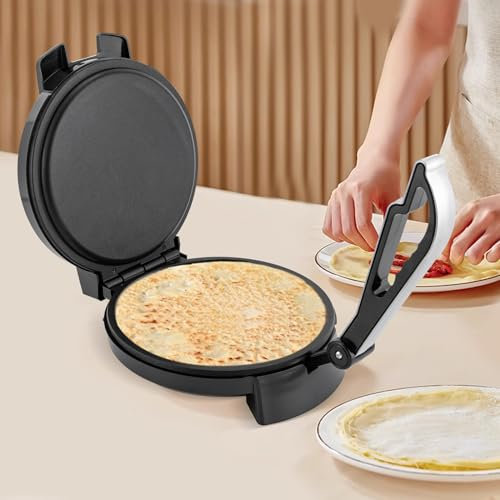 Roti Maker, DSYOGX 220V 1200W Electric Breadmakers with Adjustable Temperatures, Uniform Double-Sided Heating, and a Non-Stick Coating Press Machine