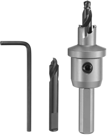 sourcing map Metal Hole Saw Carbide Cutter 11mm / 0.43 Dia for 5mm Thick Stainless Steel, Metal, Aluminum Alloy, Copper, Brass, Plastic, with Extra Center Bit