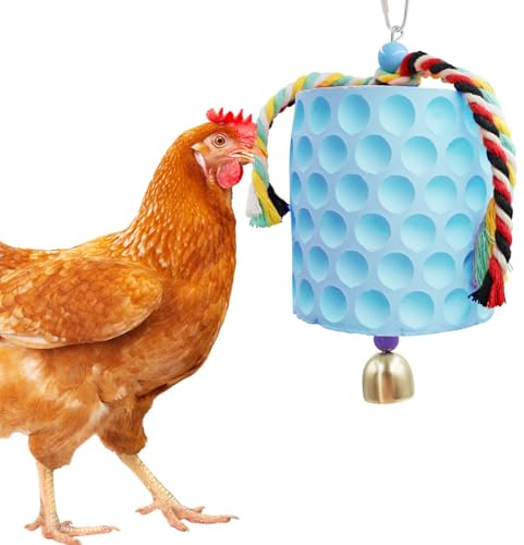 MinrzPet Chicken Coop Accessories, Chicken Beak Grinding Calcium Stone with Bell, Chicken Toys for Coop, Enrichment Toys for Hens, Ducks, Geese, Turkeys, Poultry