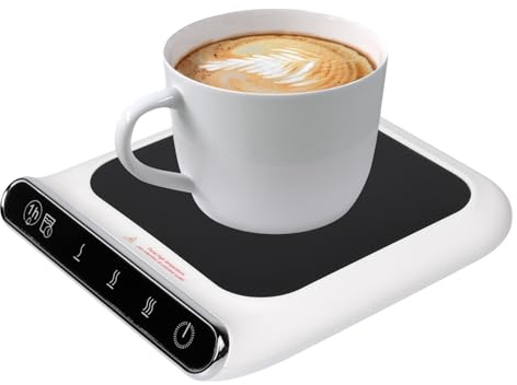 Pumwoy Elektrischer Kaffeewärmer, 3 Temperatureinstellungen, Smart Schreibtisch Tassenwärmer Automatische Abschaltung, Intelligenter Kerzenwärmer, Kaffeetassenwärmer für Kaffee Tee Kakao Milch