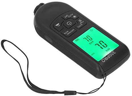 ERAY Schichtdickenmessgerät, LCD-Display mit Hintergrundbeleuchtung HW 300PRO Lacktiefenmessgerät, für die Automobilindustrie, Fertigung (BLACK)