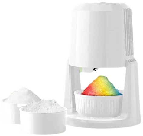 Máquinas De Hielo Afeitadas, Máquina De Rasurador De Hielo Portátil con Cuchilla Ajustable, Fabricante De Cono De Nieve Multipropósito para Hielo Afeitado Casero, Máquina De Cono De Nieve White