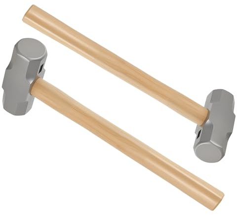 CHUENHEI Lot de 2 marteaux de 2000 g avec manche en bois, 38 cm de long, 2 kg, marteau de démolition, marteau de démolition, pour travaux de démolition, coups de poteau, rupture de béton