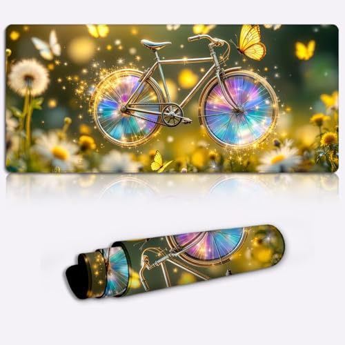 magical bicycle dreams Gaming Mouse Pad Non-Slip Rubber Base Pad Office Home Novelty Printed Desk Accessory Laptop Desktop Printed Art Ergonomic 600 * 350 * 4mm