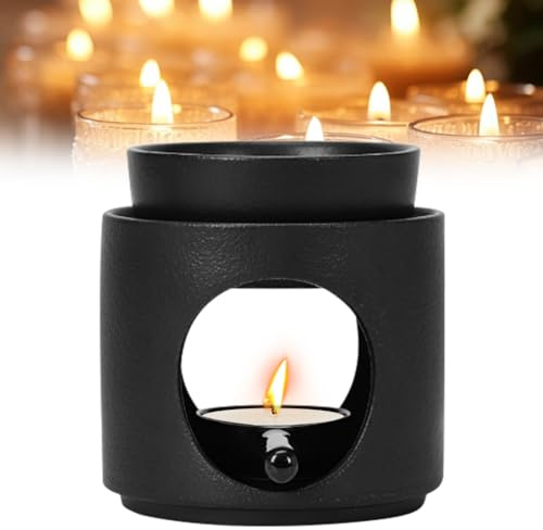 FARYODI Quemador de aceites esenciales, lámpara de cerámica con portavelas, lámpara aromática con cuchara de vela, lámpara aromática con vela de té, varilla de incienso, para cera aromática y aceite