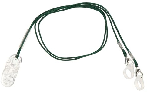 CTIRCHIU Hearing Aid Cord Lanyard with Protective Cover, Security Strap for Single or Double Ears, Deep Green, Anti-Lost Accessory for Children and Adults