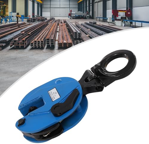 Blechgreifer Hebekrallen 2T, Vertikal Hebegreifer mit Feststellhebel | 0-25mm Plattenheber, 38x17x7cm/Blau, Plattenheber Betonplatten zum Anheben und Transportieren