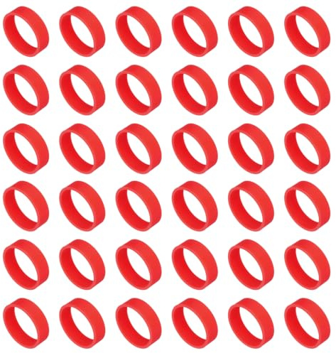 QUARKZMAN 50 Gomas De Silicona 20mm/0.8Pulgadas Anillas De Goma Bridas Para Cables Bandas Elásticas Fuertes Antideslizantes Para Envoltura De Cuerdas Bolsas Envoltorios Rojo