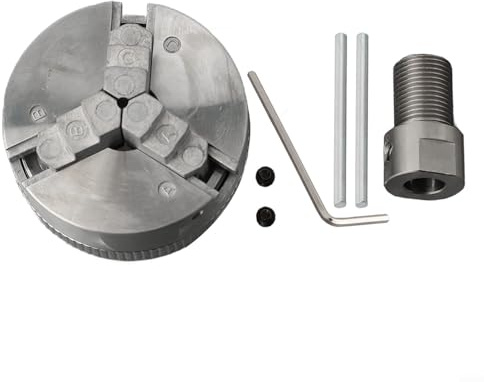 Mandril de torno manual de 3 mordazas autocentrante con pernos de montaje para máquinas de carpintería, accesorio de torno de aleación de acero de alto carbono, abrazadera máxima de 20 mm (portabrocas
