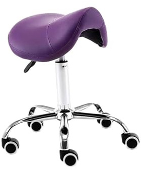 LQVAIPT Sgabello da sella ergonomico - Sedile girevole regolabile in altezza, cuscino in pelle spessa for uso in salone, spa, casa e ufficio(Color2)