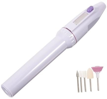 HOMSFOU Macchina e Set Bianca in Abs per Limare le Unghie Elettrica Funzionamento Semplice per Manicure e Pedicure Uso Personale e Professionale