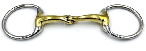 Equine Smile ES0278 tänder oliv huvud biter oliv huvud träns lätt bruten av koppar och rostfritt stål ringdiameter 70 mm bittjocklek 14 mm (10,5 cm)