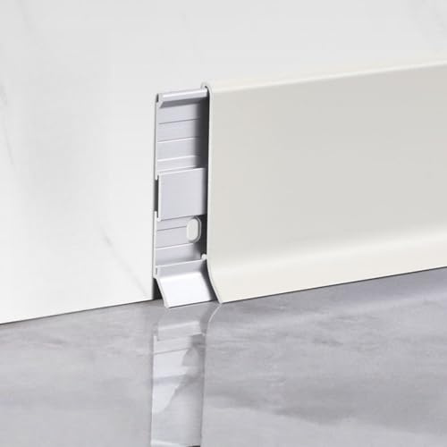 Coayuou Protecteur De Plinthe en Aluminium 125 Cm Lot De 2, Étanche, Protection Murale pour Plinthes, Installation Facile pour Sols Stratifiés Et Bois, Usage Bureau(Apricot Gray,5cm)