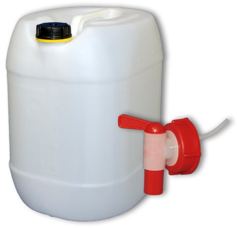 Wilai GmbH Bidón de Polietileno/Jerrycan 30 L Natural + 1 Grifo Aeroflow DIN61 (22001+22010)