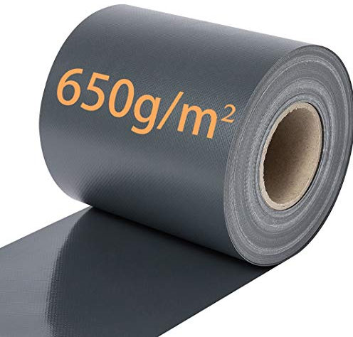 iFence PVC Sichtschutzstreifen für Doppelstabmattenzaun, 650g/m² 35 m x 19 cm inkl. 24 Clips/Klemmstreifen, Sichtschutz Zaun, Sichtschutz Garten Zaunfolie (Anthrazit)