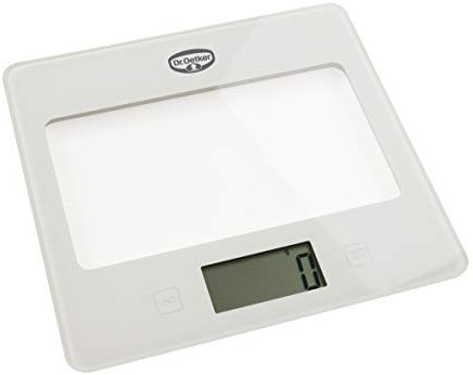 Dr. Oetker Digitale Backwaage EXCLUSIVE, Küchenwaage mit großem und gut lesbarem Display, Digitalwaage mit präziser Einteilung in 1g-Schritten (Farbe: Grau-Braun/Silber) Menge: 1 Stück