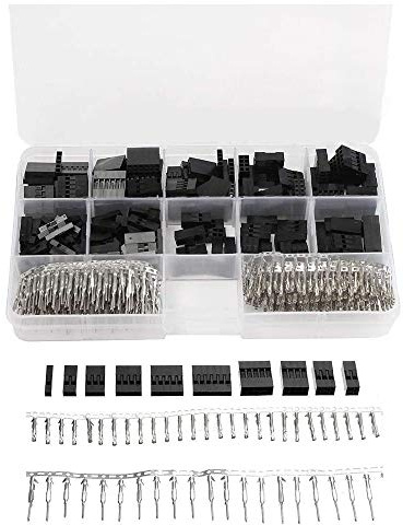 Kit Connecteurs Dupont 620pcs 2.54mm Mâle Femelle à Sertir, Boîtier+Broches