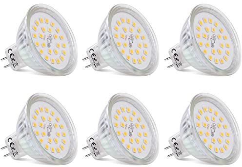 AIMHEIM GU5.3 MR16 LED Strahler 12V 2700K, 3.8W 430 Lumen LED Leuchtmittel GU5.3 Warmweiß Ersetzt 40W, 120° Strahlwinkel Reflektorlampen Nicht Dimmbar, 6 Stück