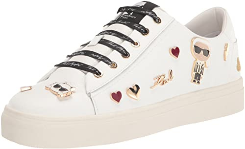 KARL LAGERFELD Damen Cate Pins Schnürschuh Plateau Sneaker, Bright White, 39.5 EU
