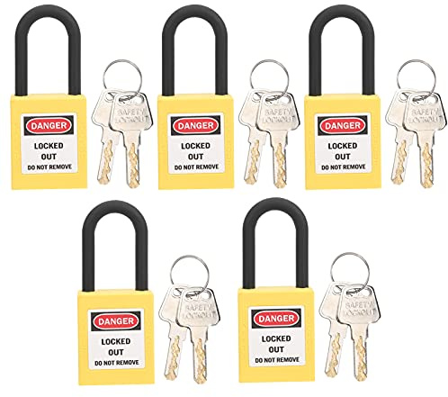 5 set di lucchetti di sicurezza antipolvere in nylon 38 mm per siti industriali - Maggiore sicurezza con doppie etichette