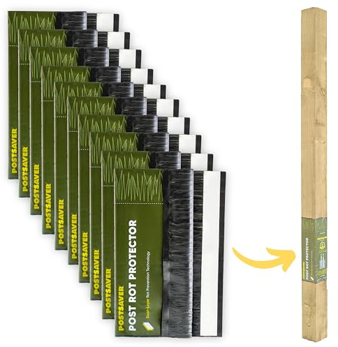 Fäulnisschutz für Zaunpfosten Postsaver Pro-Wrap Standard passt 75 x 75mm to 100 x 100mm Quadratische Zaunpfähle (10er Pack)
