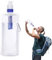 ROUDJER Water Filter Straw Personal Water Purifier, 480ml Foldable Squeeze Travel 0.01 Micron Filter Water Bottle with Sturdy Carabiner for Hiking Camping Travel Emergency Preparedness(White)