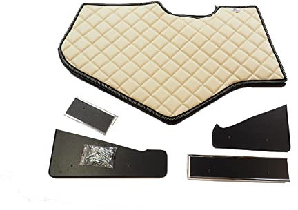 KRAM-TRUCK Armaturenbrett-Ablage, Gesteppte Abdeckung, LKW-Cockpit, TV-Rack, kompatibel mit Man TGX 2021 und Neuer, 10 mm Schaumstoff, Kunstleder, langlebig, verschleißfest, Hellbeige