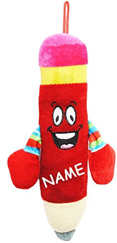 alles-meine.de GmbH Plüschtier - lustiger Stift - ROT - incl. Name - 27 cm - Schulanfang & Schultüte - Schulanfänger - superweich - Stofftier - Kuscheltier Plüschstift/groß..