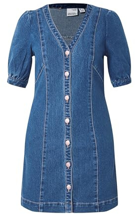 Vero Moda Abito da Donna in Jeans, Media Blu Denim, L