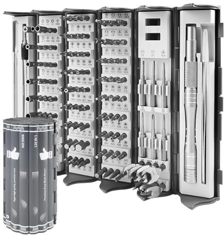 128 Kombiniert 1 Feinmechaniker Werkzeug Set, 45 Stahl PPH Chrom-Vanadium-Stahl Schraubendreher Set, Feinmechaniker Schraubendreher Set für Maschinen, Werkzeug Magnetischer Griff