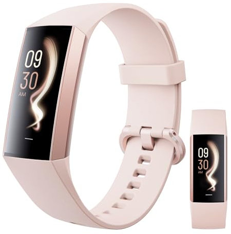 Yuxier Rastreador de salud con contador de calorías por pasos, podómetro, frecuencia cardíaca 24/7, oxígeno en sangre, presión arterial, monitor de sueño, IP67, resistente al agua, para Android,