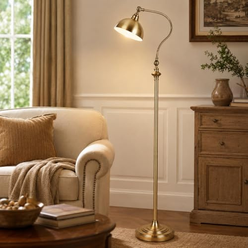 Wylolik Retro-Stehlampe aus Metall Der Lampenschirm 160° verstellbar