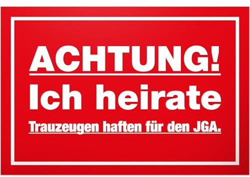 DankeDir! Trauzeugen haften für JGA - 30 x 20 cm Schild - Partydeko Requisiten Junggesellenabschied Accessoires - Geschenk Bräutigam Braut Deko Idee Karte Überraschung Bachelor Party Bride Groom