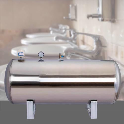Vaso de expansión Tanque de presión de agua horizontal, 100 160 200 250 300 L Tanques de almacenamiento de agua de acero inoxidable con kit de montaje, Tanque de agua a presión para agua industrial/ag