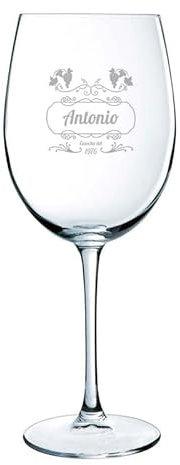 CALLE DEL REGALO | Copas de vino personalizadas | 1 copa | Copa de Cristal Grabada para Vino con el Nombre o Texto que quieras