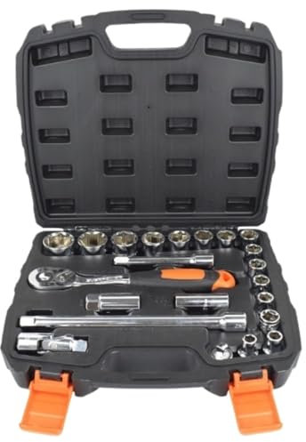 Caisse A Outil Malette Outils Jeu De Douilles 22 Pièces Avec Boîte À Outils, Mallette De Rangement, Kit D'outils Pour La Réparation De Garage, Appartement Et Maison Boite A Outils Complete