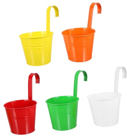 MERRYHAPY 5stücke Teiliges Hängende Eisen Eimer Pflanzer Für Garten Terrasse Und Balkon Dekorative Blumentöpfe Für Blumen Und Sukkulenten Widerstandsfähig Und Langlebig