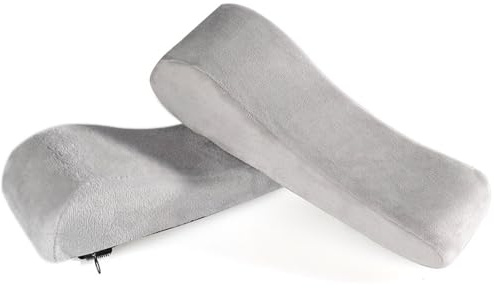 Armlehnen Pads für Ellbogen Komfort - Armlehnenpolster für Gaming Stuhl und Bürostühle, Ergonomische Armlehnen Polster aus Memory-Schaum, Anti-Rutsch Armlehnenschoner (Weiß, 2 Stück)