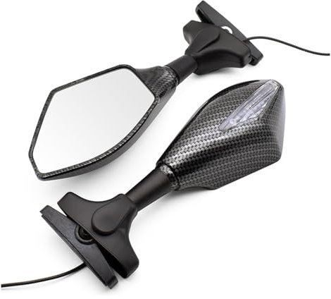 WEINUANXIN Moto Rückspiegel Für Suz&uki GSXR GSX-R 600 750 1000 K1 K2 K3 K4 K5 K6 K7 K8 K9 Motorrad Spiegel Carbon Fiber Blinker Rückspiegel(Carbon Fiber)