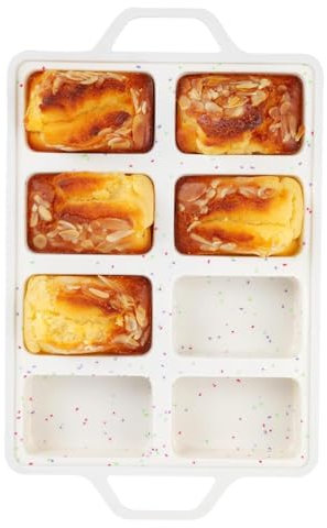 Molde de pan de silicona, molde para pan pequeño | Ollas de cocina con 8 rejillas | bandejas para pan de liberación fácil, bandejas de pan de grado alimenticio de carne, brownies, pan
