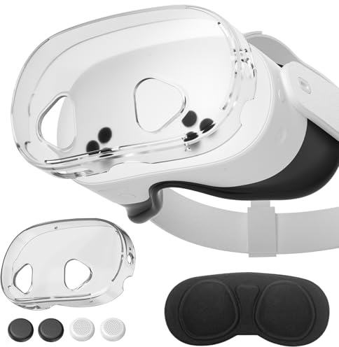 Olycism Funda Compatible con Meta Quest 3S Accesorios para Oculus Quest 3S Incluye 1*Protective Front Cover 1*Lens Cover 4*Joystick Caps para Oculus Quest 3S Regalo Navidad Regalo para Amiga