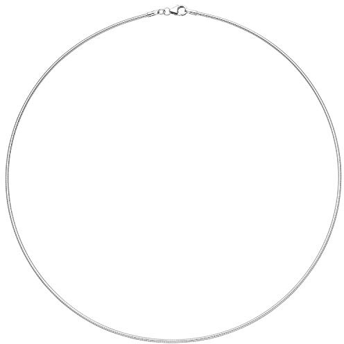 1,5mm Halsreif Omegakette Collier 925 Silber rhodiniert rund 45cm für Damen