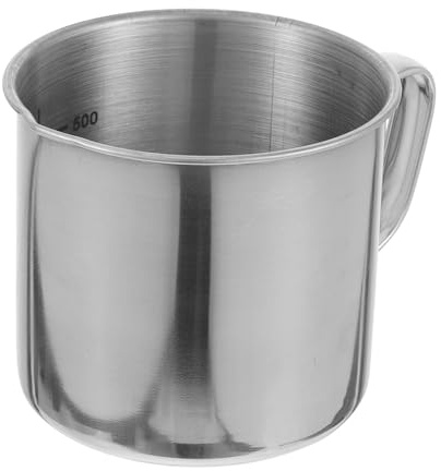 Cabilock 500ml Messbecher Edelstahl 304 Graduierter Laborbecher & Küchenmaß Rostfreier Messzylinder für Labor, Backen & Bar Säurebeständig & Hitzebeständig