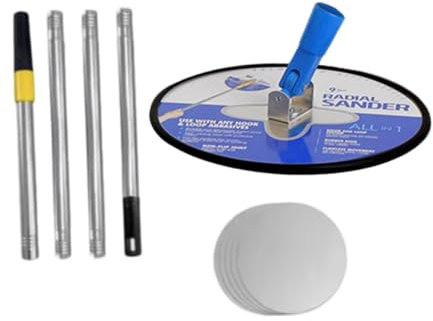 Colcolo Drywall Pole Sander Handheld Round Drywall Polishing Sanding Tool, Sandpaper 80 100 120 180 240 Grit, Wall Sander, 360 Degree Rotation, Sanderfor Dry Wall Walls and Ceilings, Blue