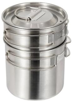 ZWQXZX Camping Geschirr, Outdoor 304 Edelstahl Topf Set Faltbare Bergsteigen Reise Tragbare Camping Topf Kochen Picnick