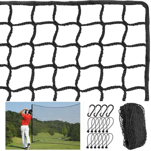 Golfövningsnät, fotbollsnät, 3 x 3 cm fyrkantigt maskornät, 3 mm knutet HDPE-nät, med säkerhetsspänne och elastisk kabel, träningsnät för golf, baseboll, hockey etc.
