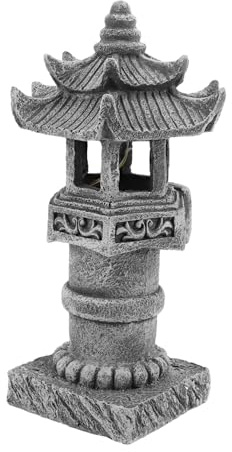 HYTROVE Adornos De Pagoda De Piedra Pequeña Torre De para Decoración De Jardín Escultura De Linterna Zen para Exteriores para Césped y Patio
