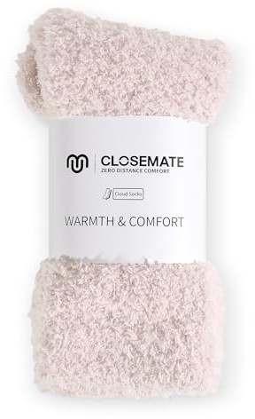 CLOSEMATE Varma & Mysiga Fuzzy Strumpor Presenter för Kvinnor Mjuka Korallrosa Fluffiga Sovtofflor Strumpor