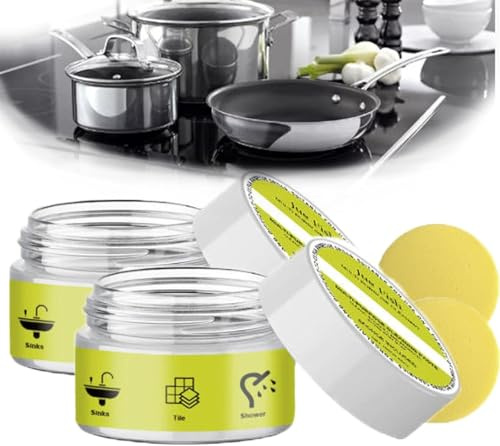 for Scrubology Cleaning Stone,Scrubology Stone Cleaner with Power Sponge,Eco-Friendly CleaningStone Paste,Cleaning Pebble Stones Shower Floor Paste,for Bath & Shower,Sink,Cooker (2)